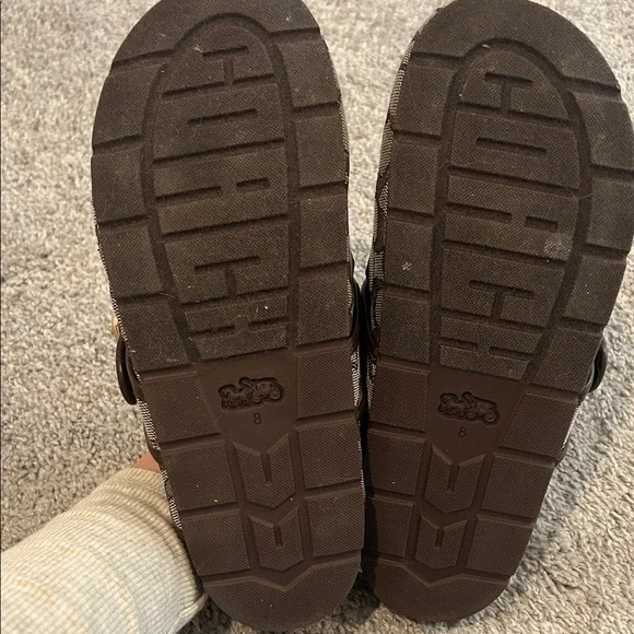 Coach Women’s Archival Signature Hardware Jacquard Buckle Logo Clogs - Picture 4 of 5